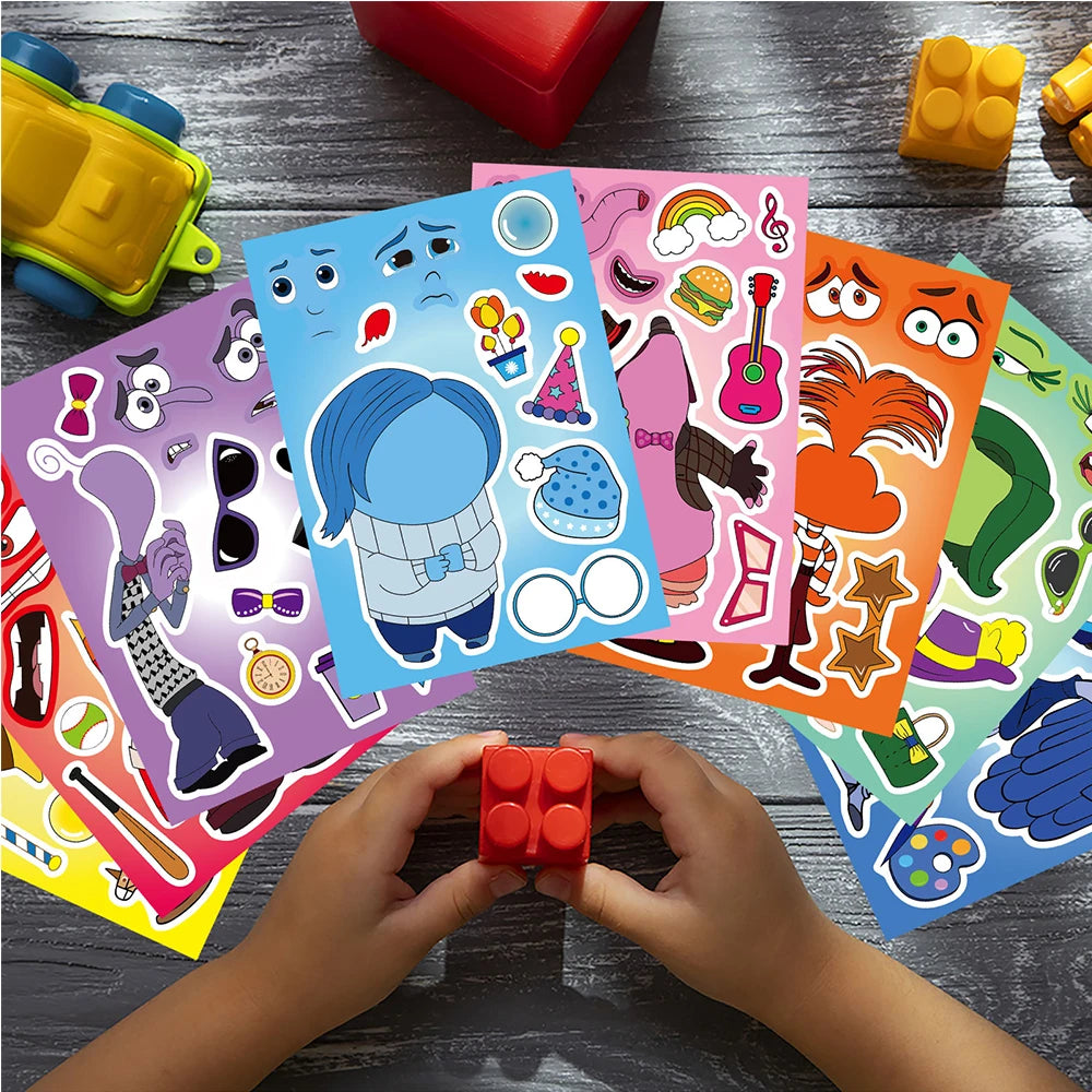 Sticker pret voor kinderen – Maak je eigen gezicht puzzel stickers