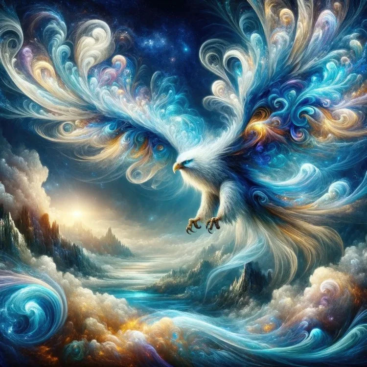 AB Diamond Painting op canvas Fantasy Dieren – Kleurrijke Phoenix, Draak en Leeuw