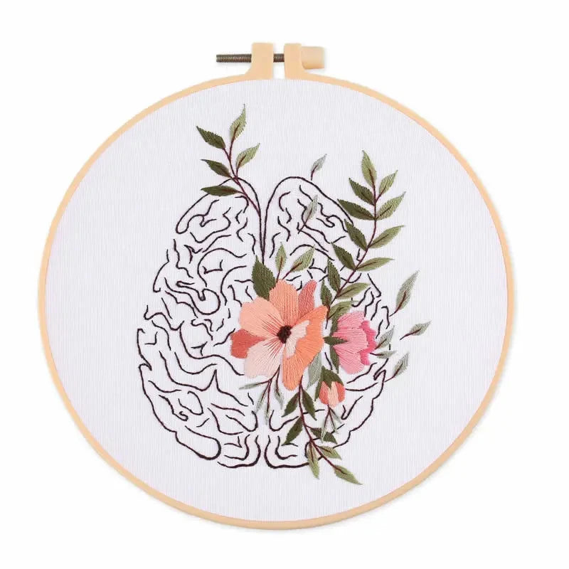 Borduurpakket Rond – Compleet DIY Set met Schedelpatroon en Borduurstoffen