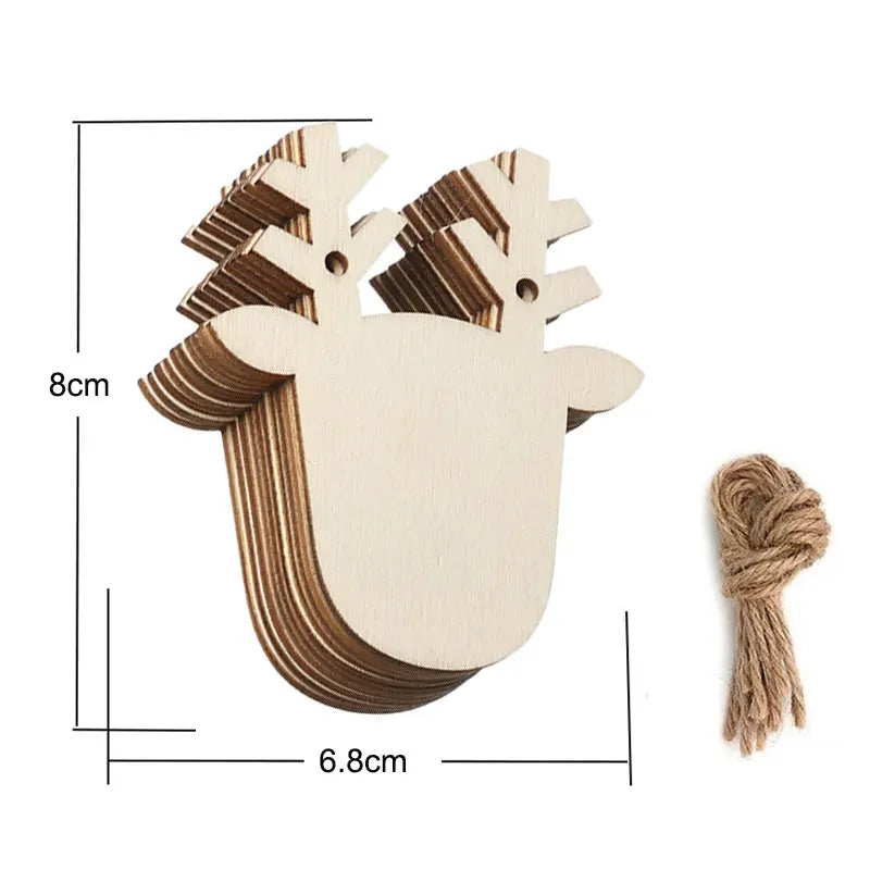 Houten figuur om zelf te kleuren/schilderen – Kerstversiering 10 stuks