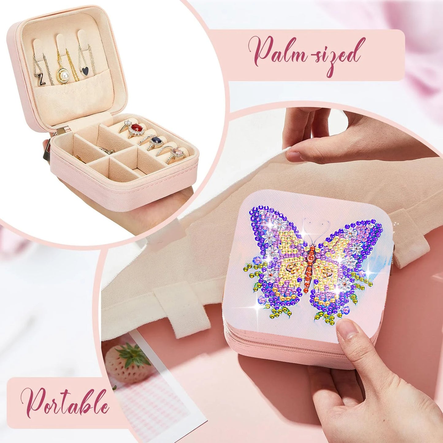 Diamond Painting Sieradendoosje met Vlinder – Handige Reisopberger