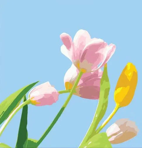 Schilderen op nummer - Bloemen op Linnen Canvas met Acrylverf