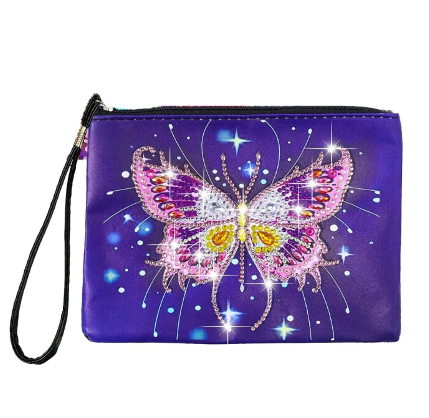 Diamond Painting Etui - Vlinder Mandala Handtas van PU Leer
