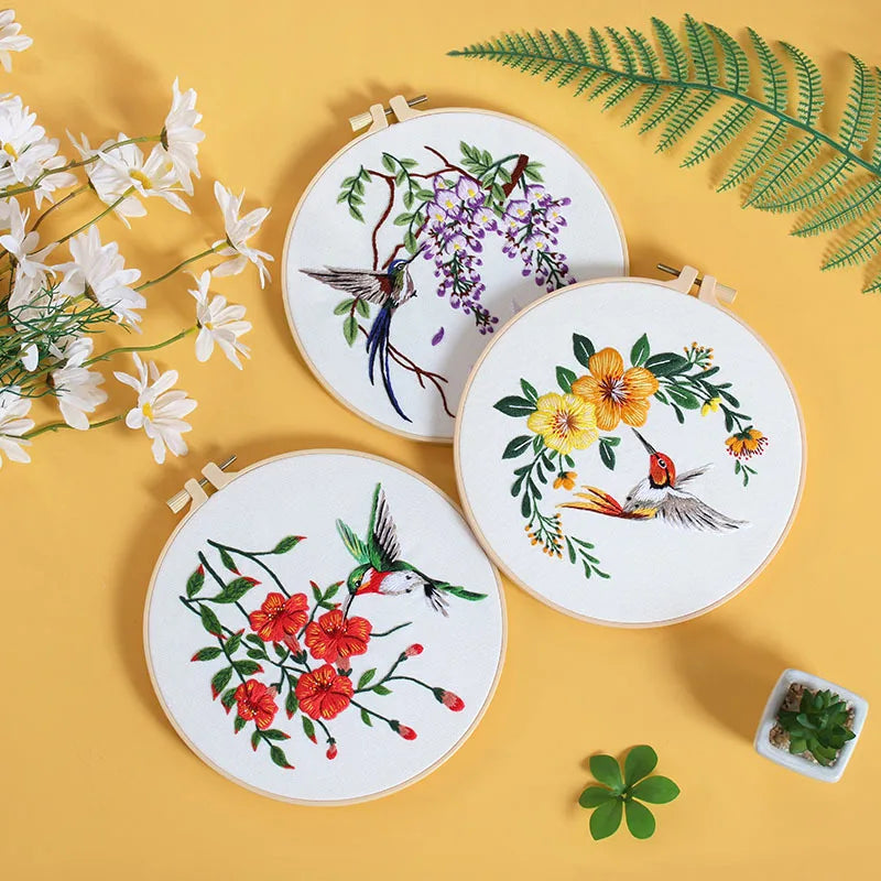 Borduurpakket Rond - Bloemen en Dieren - Beginnerspakket