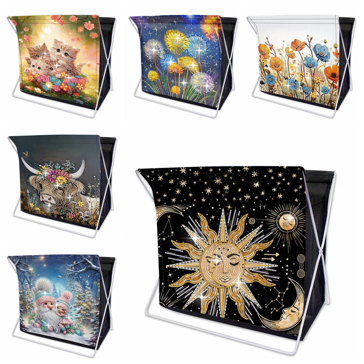 Diamond Painting Opbergmand met Bloemenontwerp – Grote Capaciteit