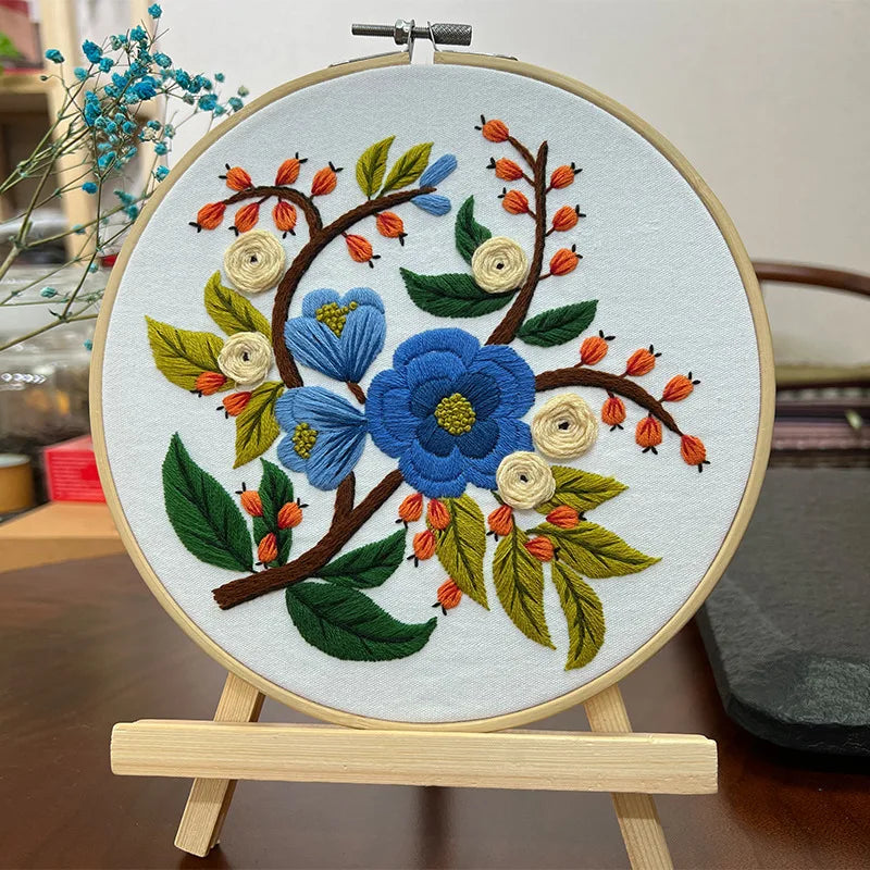 Borduurpakket Rond - Beginnerspakket met Bloemen & Dierenmotief