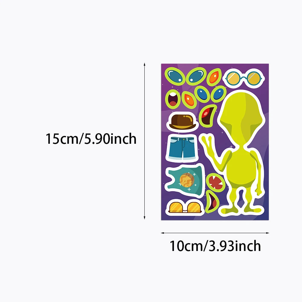 Sticker pret – Schattige ruimte stickers met planeten & astronauten (8 stuks)