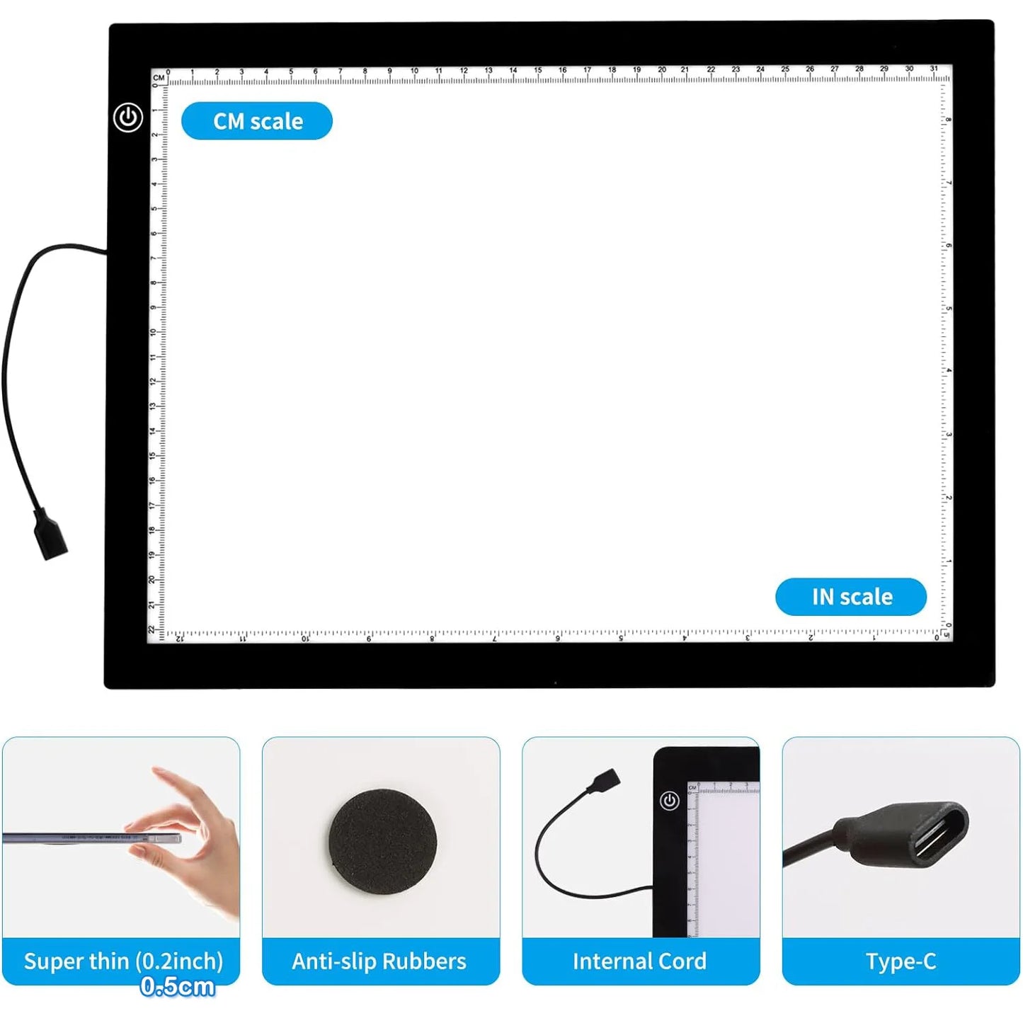 Diamond Painting Lightpad A4 – Draadloze LED Lichtbox met Verstelbare Helderheid + Accessoireset