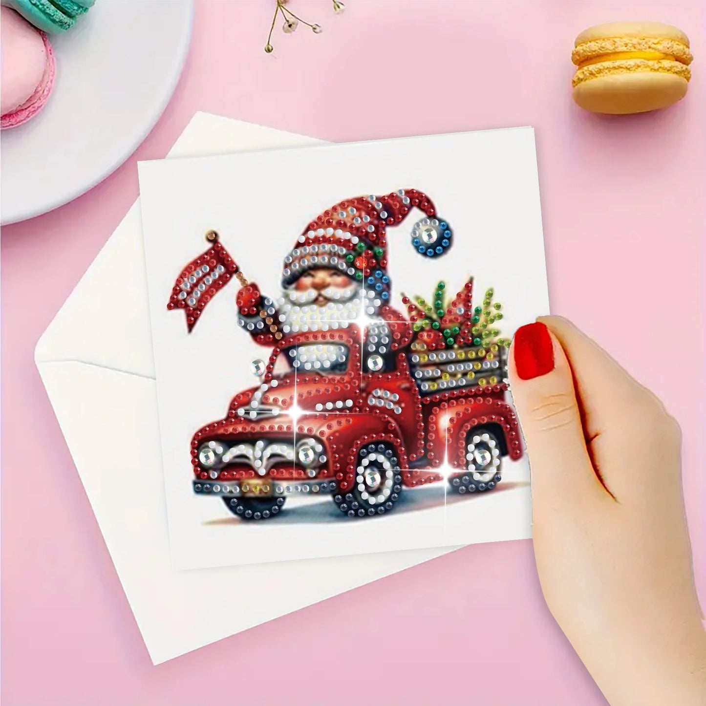 Diamond Painting Kerstkaarten set - 6 Stuks - Kerstgroeten en Wensen
