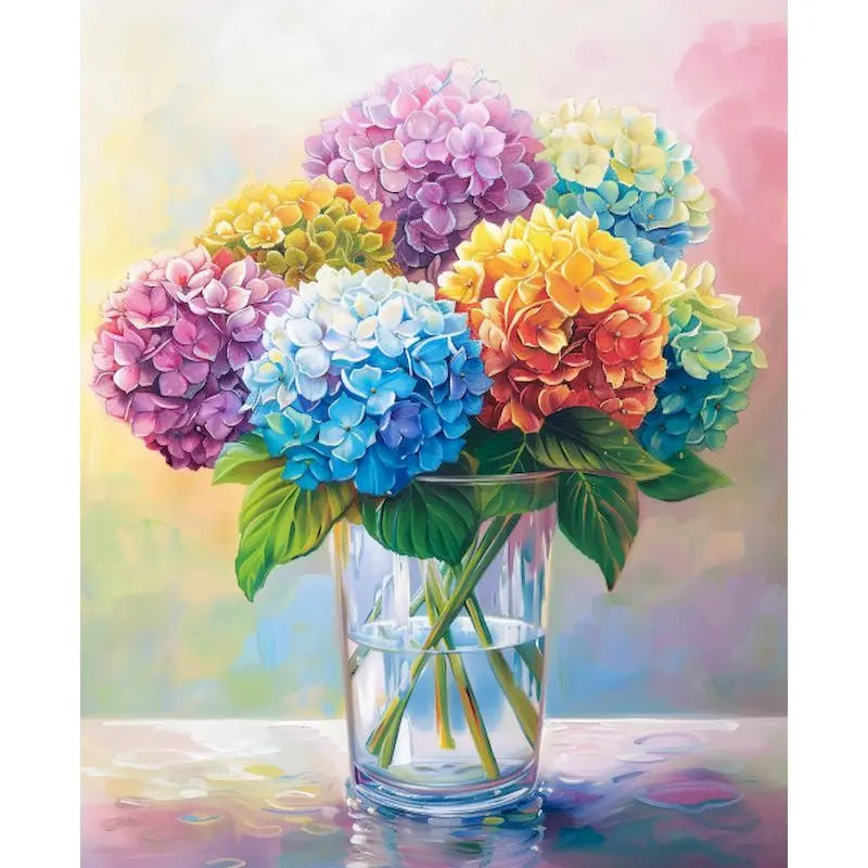 Schilderen op nummer - Klassieke Hortensia op Canvas