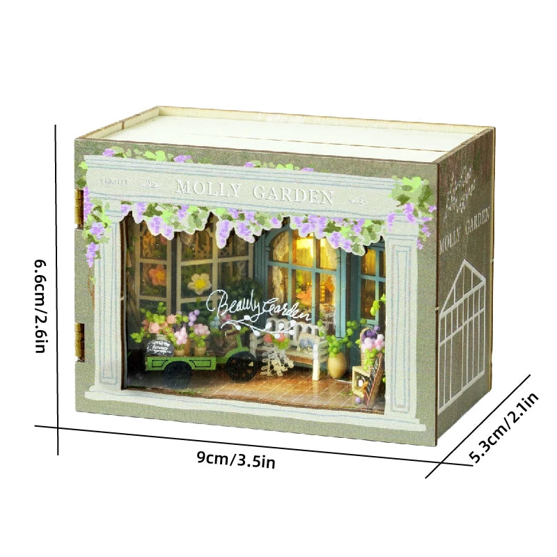 Zelfbouw Miniatuurhuisje met Meubels en LED Verlichting - Zonder Stofkap