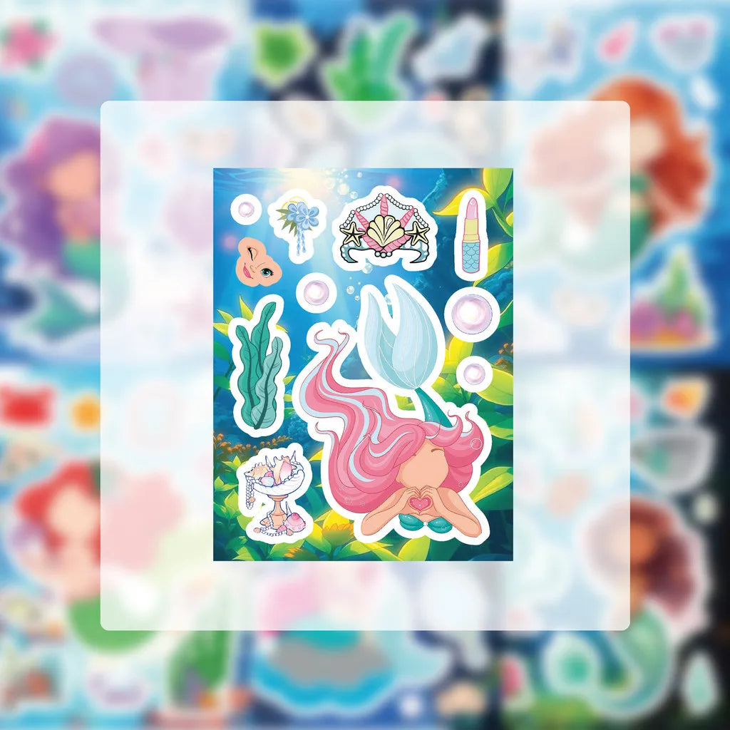 Sticker pret – Schattige Zeemeermin Stickerset voor Creatieve Kids