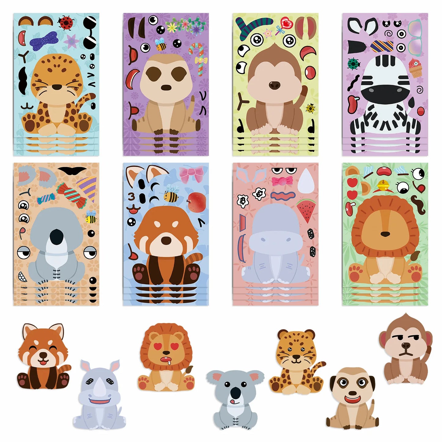 Sticker pret – Dierengezichtjes Plakken en Puzzelen voor Kinderen