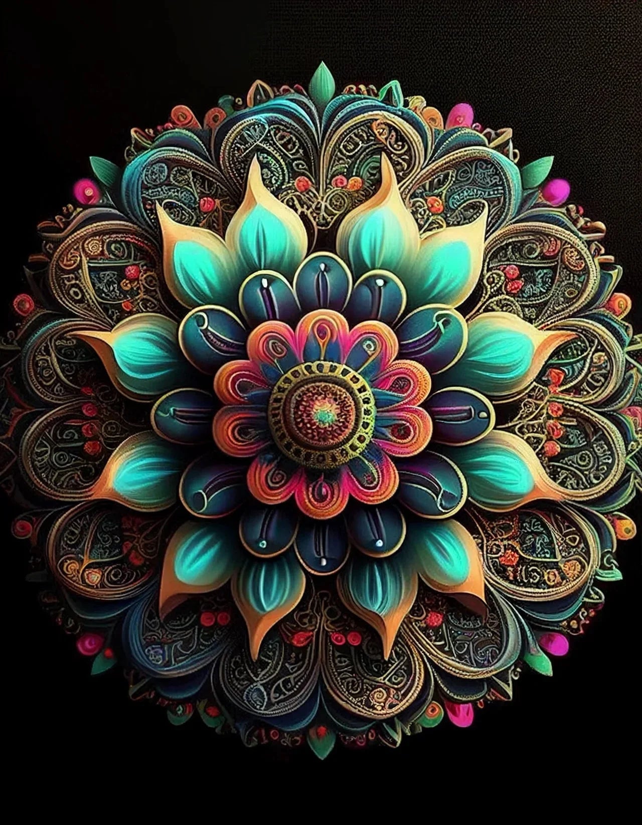 AB Diamond Painting op canvas - Mandala met AB en Fairy Dust steentjes