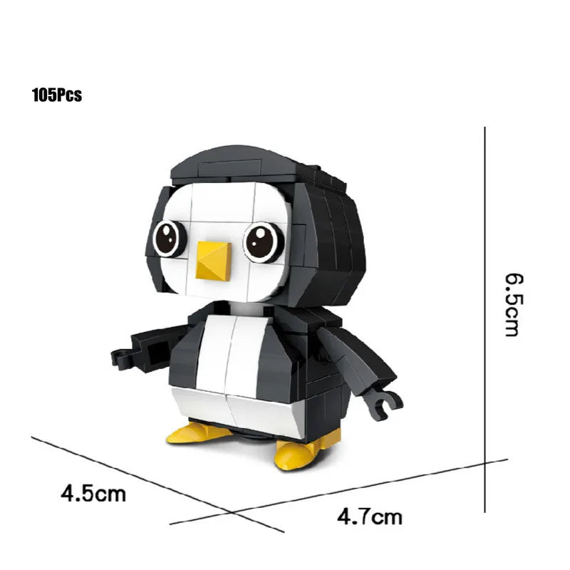 Bouwpakket Mini Dieren Blokjes – Hond, Tijger, Konijn, Pinguïn & Meer