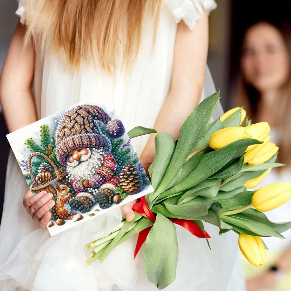 Diamond Painting Kerstkaarten set – 6 stuks kerst en nieuwjaar knutselkaarten