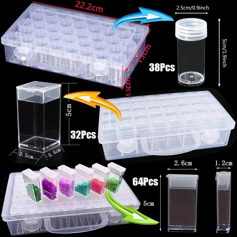 Diamond Painting Opbergdoos – Organizerset met Potjes en Lade voor Steentjes en Accessoires