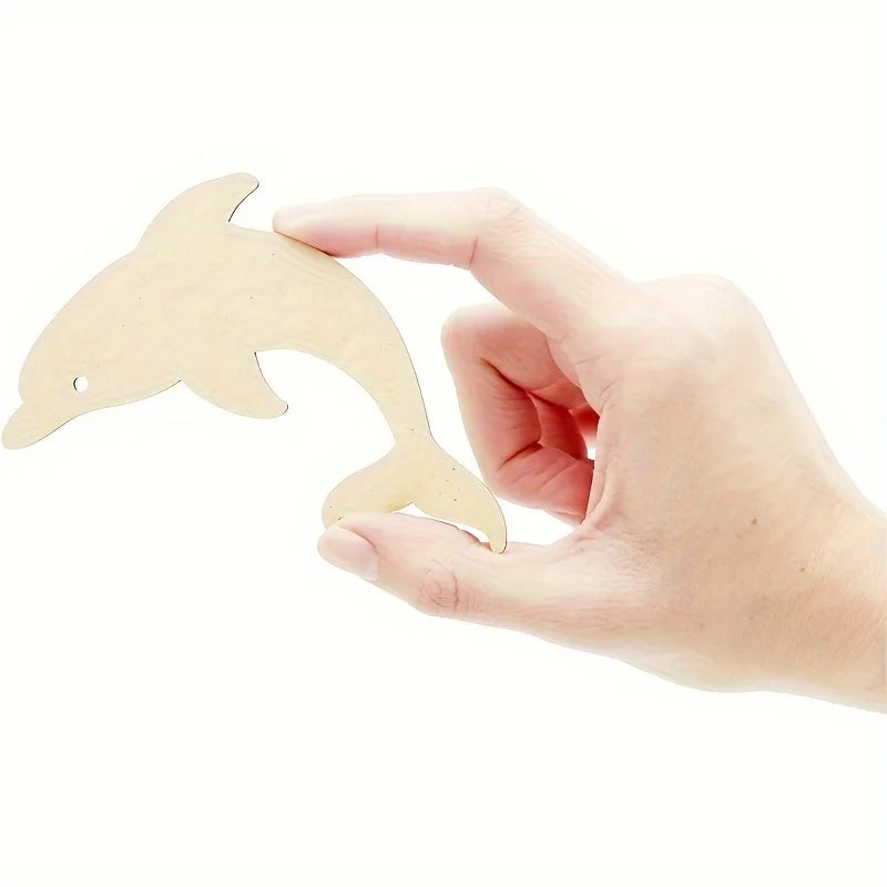 Houten figuur om zelf te kleuren/schilderen – Zeedieren set van 24