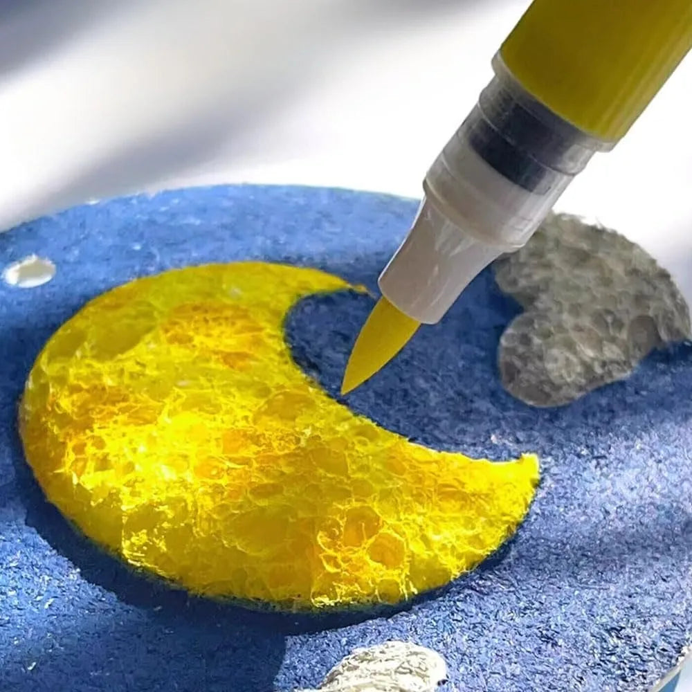 Schuim textuur tekenen 3D kunstset met waterkwast – 30 stuks creatief plezier