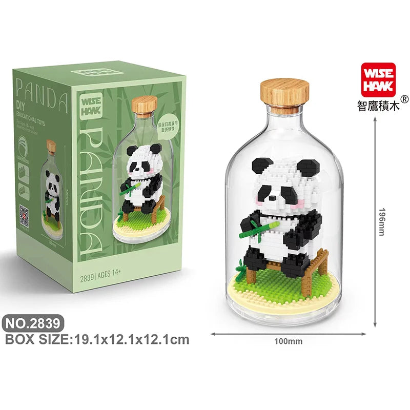 Bouwpakket Mini Panda – Schattige Micro Blocks in Displayfles