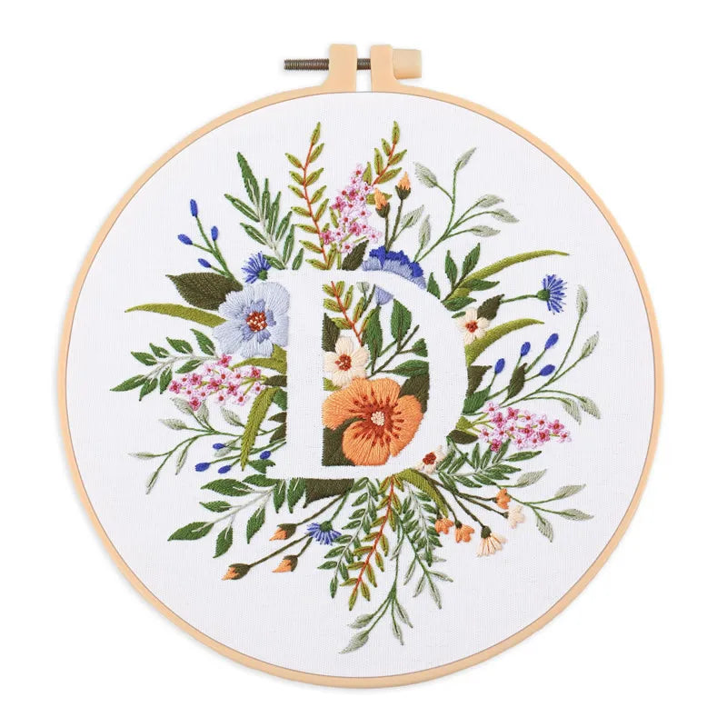 Borduurpakket Rond – Eekhoorn & Bloemen – Compleet Starterset