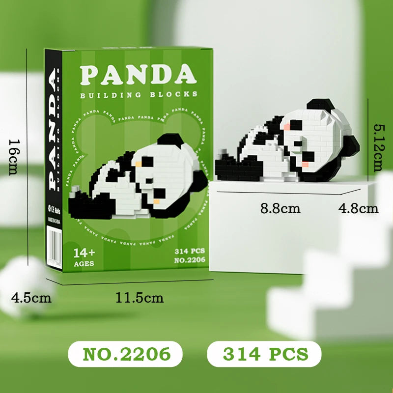 Bouwpakket Panda met Bloemen – Schattige Mini Blokken voor Jong & Oud