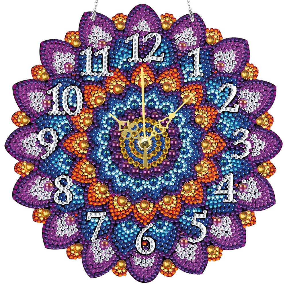 Diamond Painting Klok Mandala Mozaïek Kunstwerk met Kristallen Steentjes