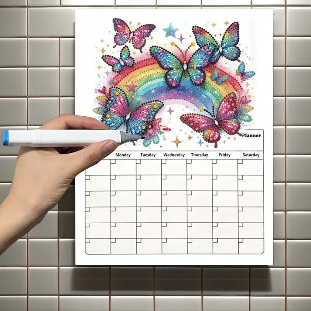 Diamond Painting Kalender Vlinder Magnetische Planner voor Koelkast