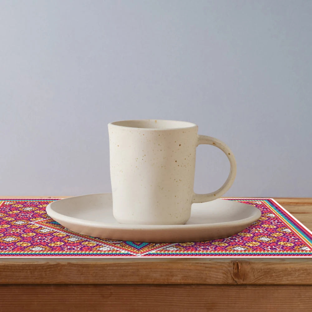 Diamond Painting Placemat – Set van 2 Bloemige Tafelmatten Vol Strass