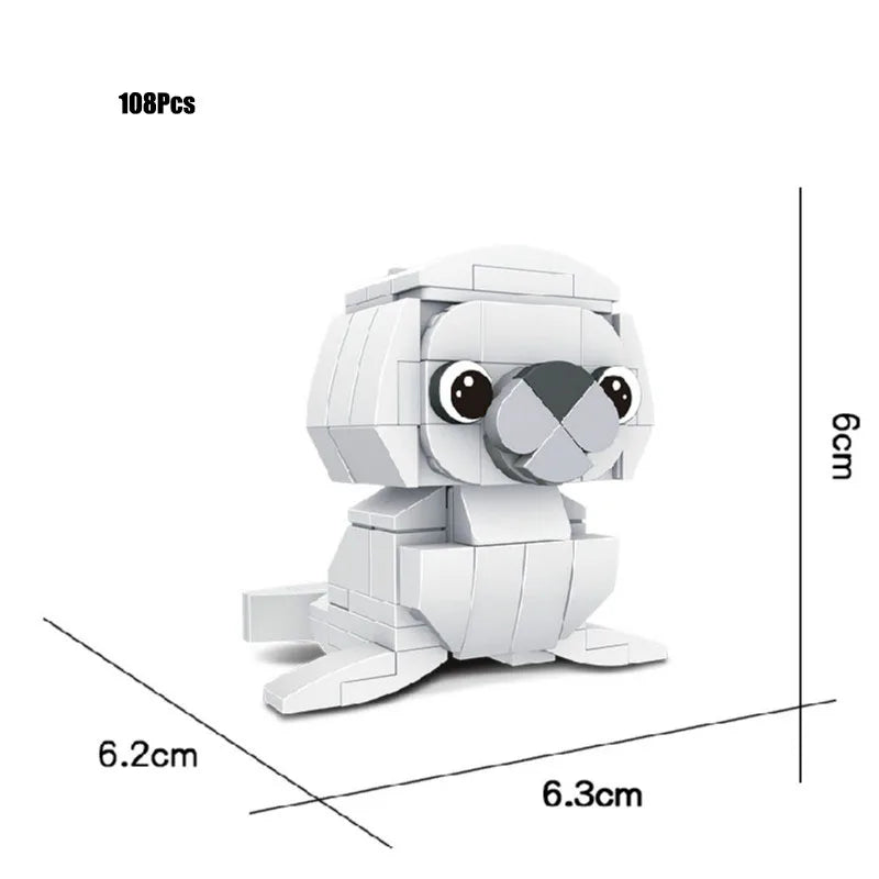 Bouwpakket Mini Dieren Blokjes – Hond, Tijger, Konijn, Pinguïn & Meer