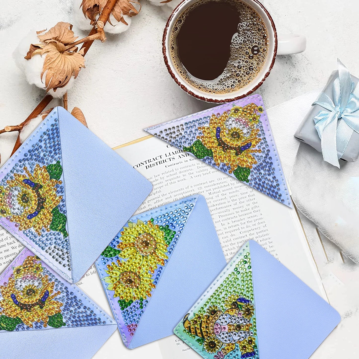 Diamond Painting Boekenlegger Set met Bloemen en Mandala Ontwerp