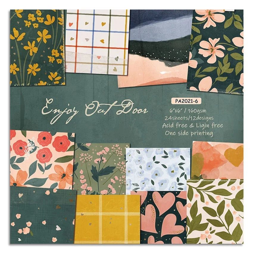 Papier voor kaarten maken of scrapbook outdoor thema 24 vellen
