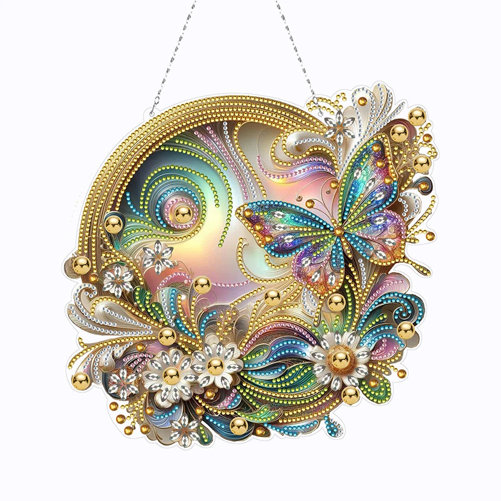 Diamond Painting Hangend Ornament – Dubbelzijdig met Speciale Vorm Steentjes - Vlinder LB088