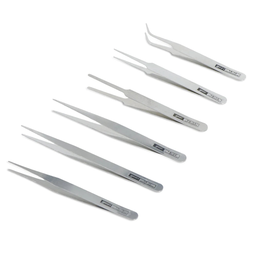 Diamond Painting Pincet set – 6-delige precisie pincetset van roestvrij staal