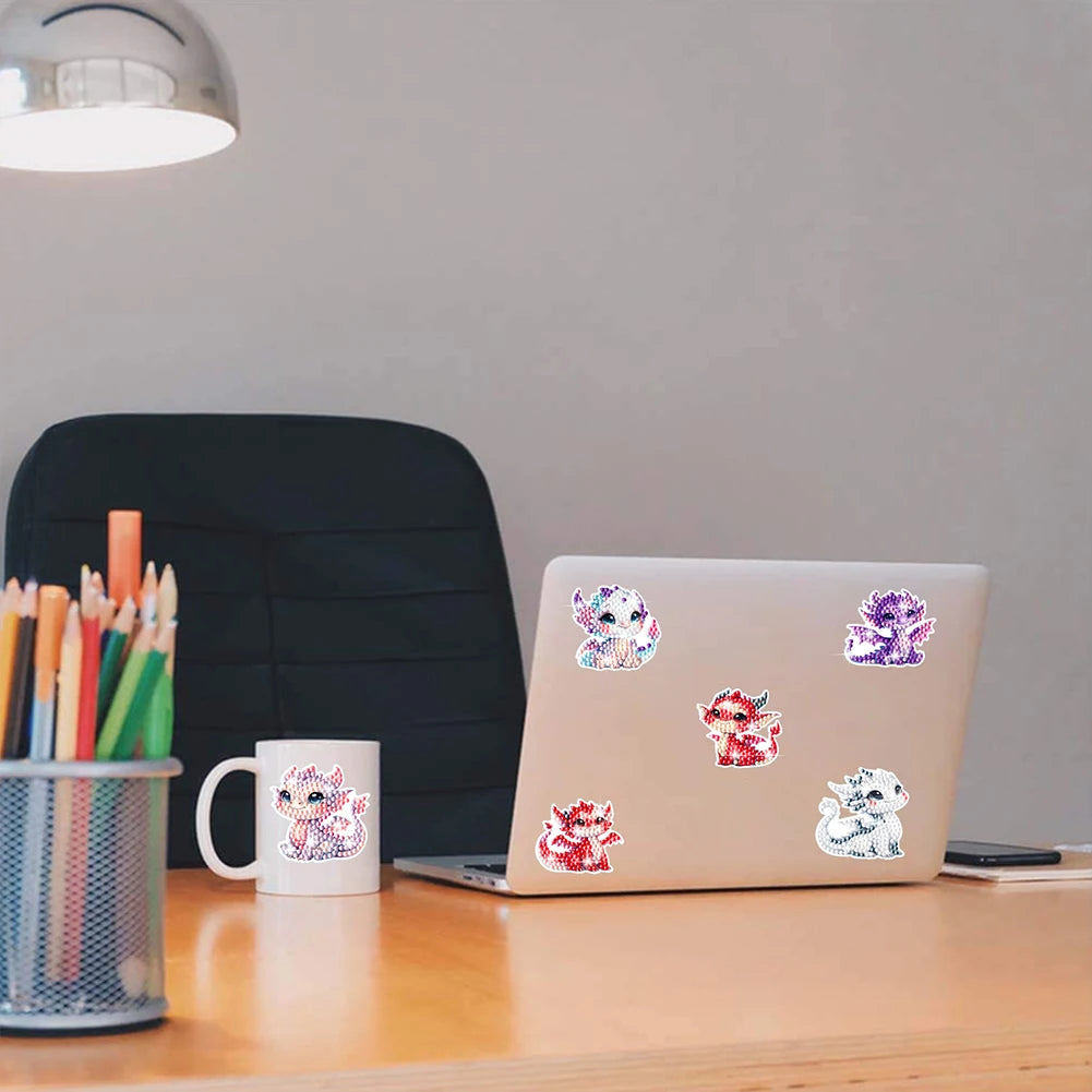 Diamond Painting Sticker set - Draken Mozaïek Stickers (12 stuks)