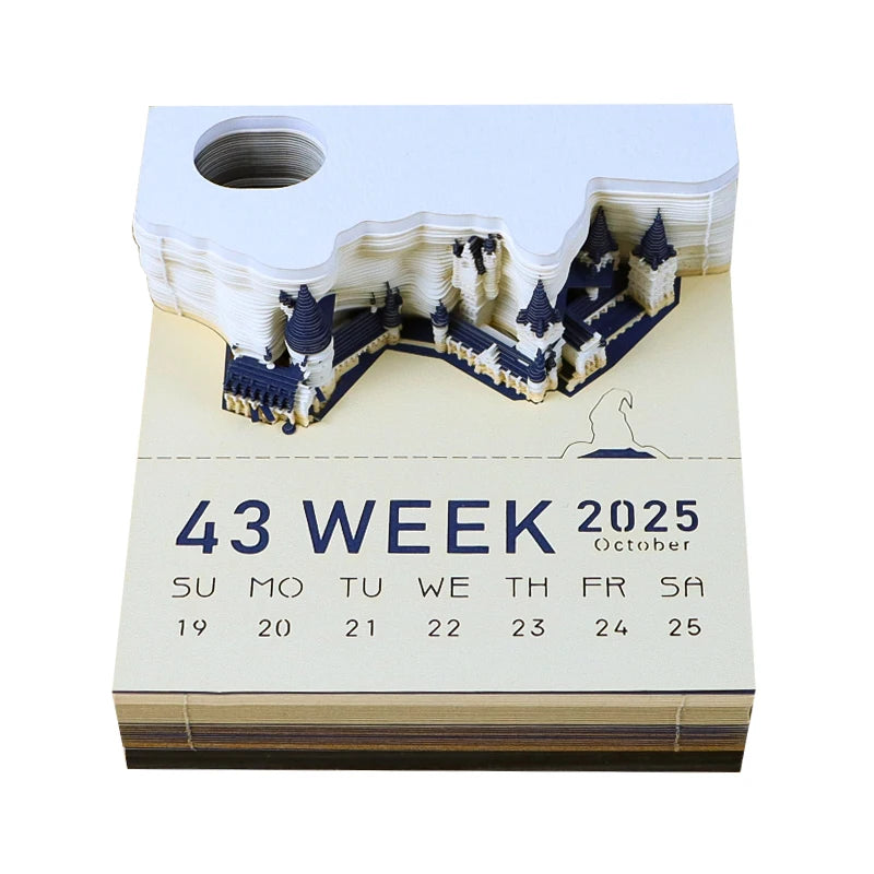 3D Papier Sculptuur Kalender Sakura Boomhuis – Uniek Bureau Decor - 2026