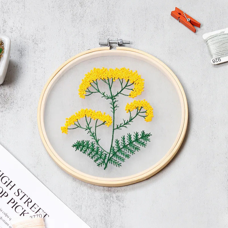 Borduurpakket Rond – Bloemen en Planten Patroon voor Beginners