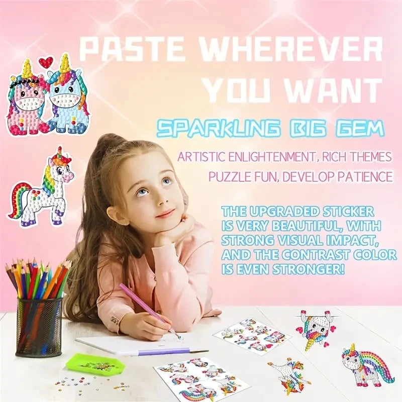 Diamond Painting Sticker set - Schattige Cartoon eenhoorns