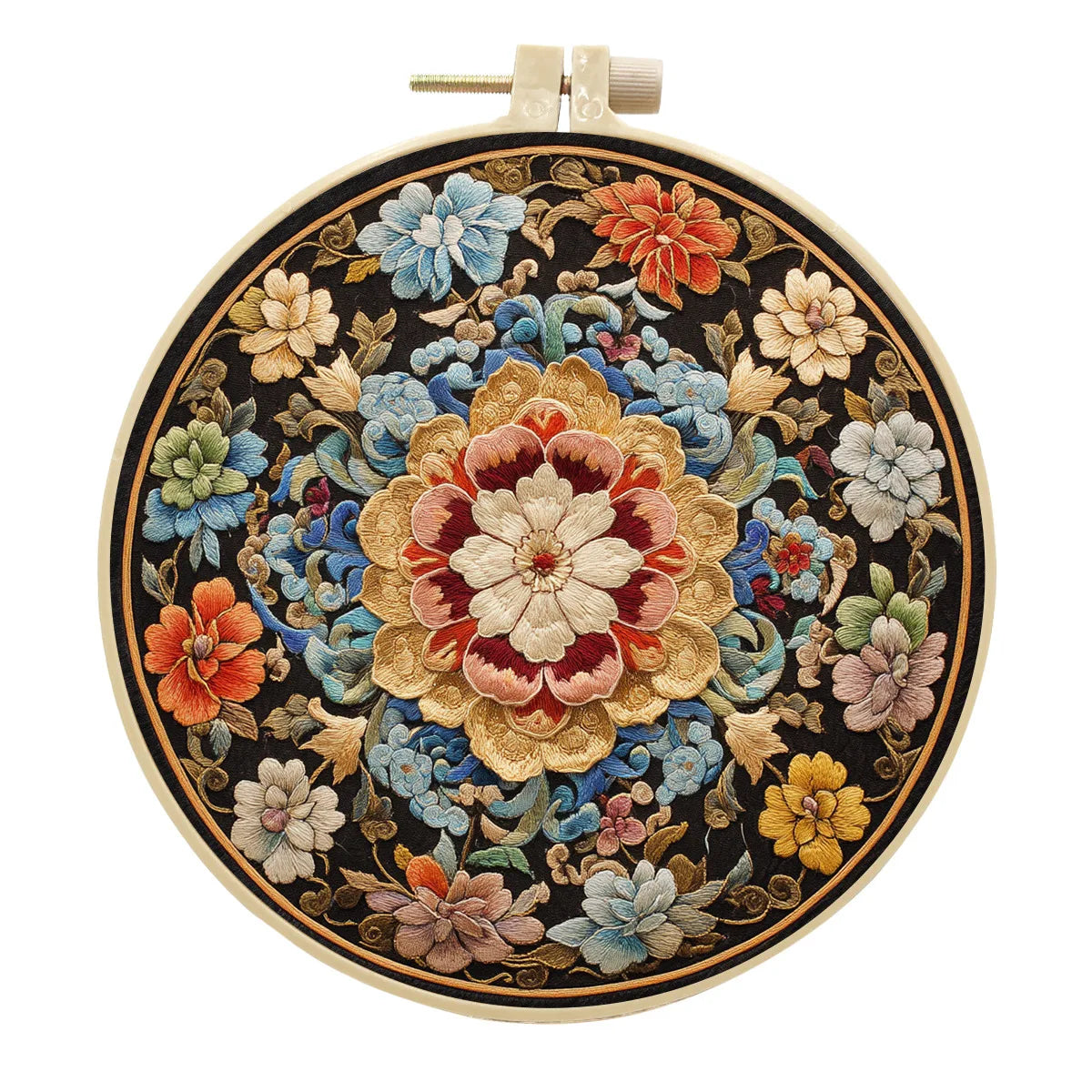 Borduurpakket Bloemenlandschap – Compleet Starterset zonder/met borduurring - 15cm