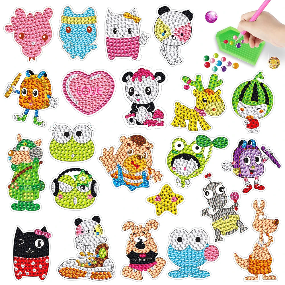Diamond Painting Sticker set – 2 Vellen met Dieren Ontwerpen