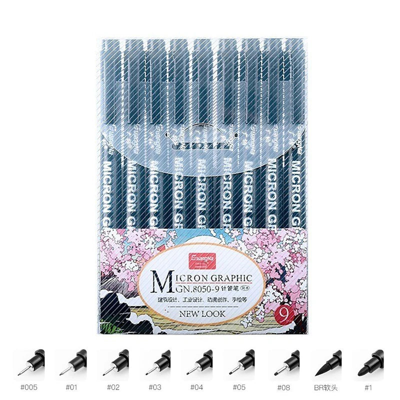 Stiften set met fineliners en brush pennen voor schetsen en illustraties