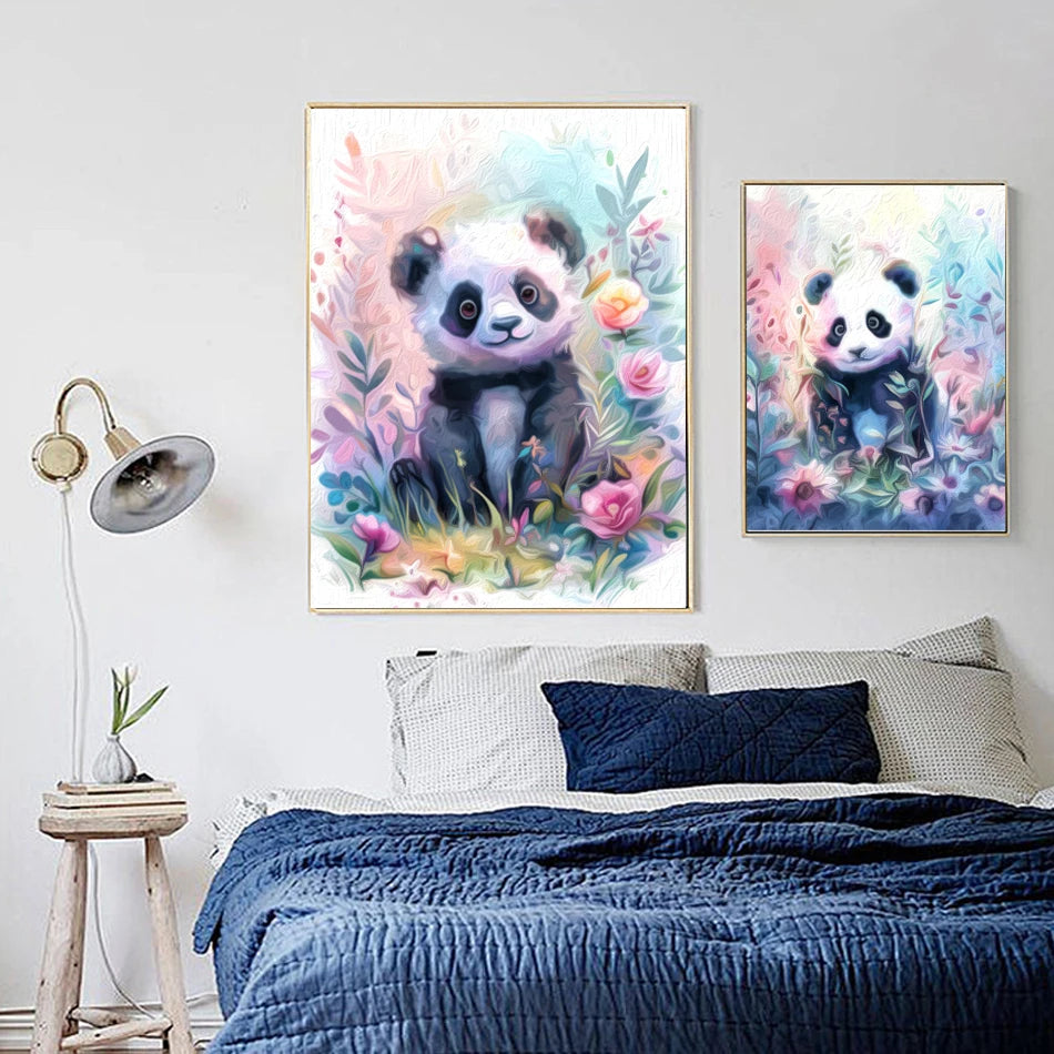Schilderen op nummer dieren - Panda - Voor volwassenen
