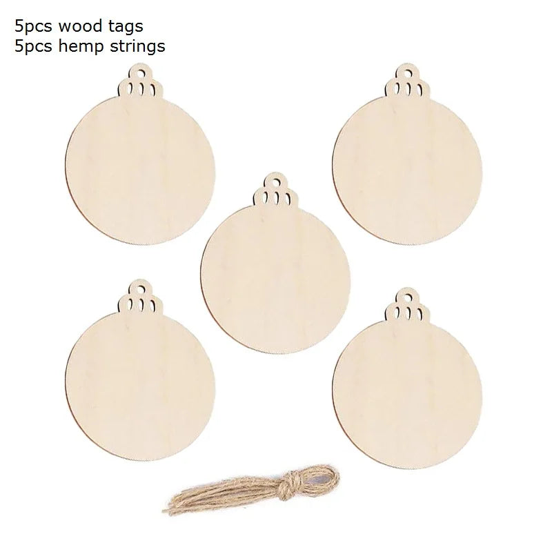 Houten figuur om zelf te schilderen/kleuren – kersthanger set 5/10/20 stuks – 6,5 cm