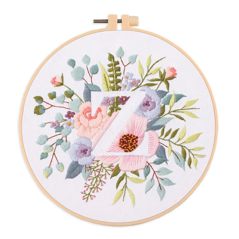 Borduurpakket Rond – Eekhoorn & Bloemen – Compleet Starterset