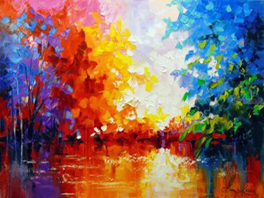 AB Diamond Painting op canvas - Fairy Dust Herfstbos Landschap
