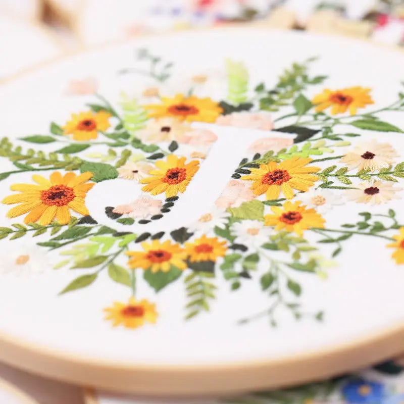 Borduurpakket Rond – Eekhoorn & Bloemen – Compleet Starterset