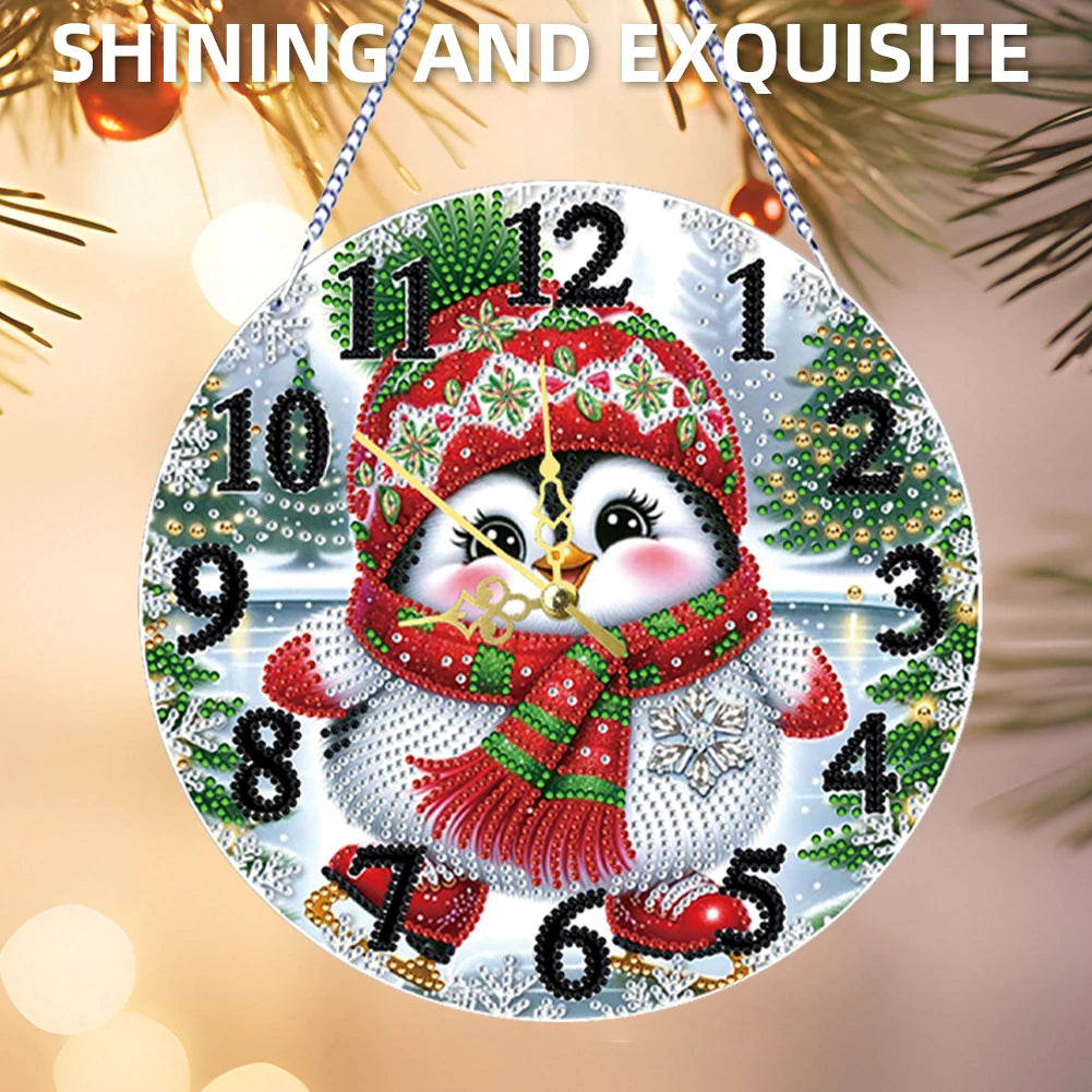 Diamond Painting Klok Kerst Hanger – Creatieve Kunst Klokset