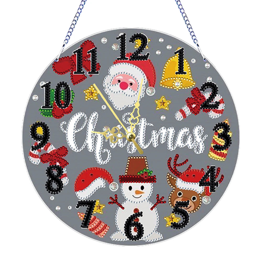 Diamond Painting Klok Kerst Hanger – Creatieve Kunst Klokset