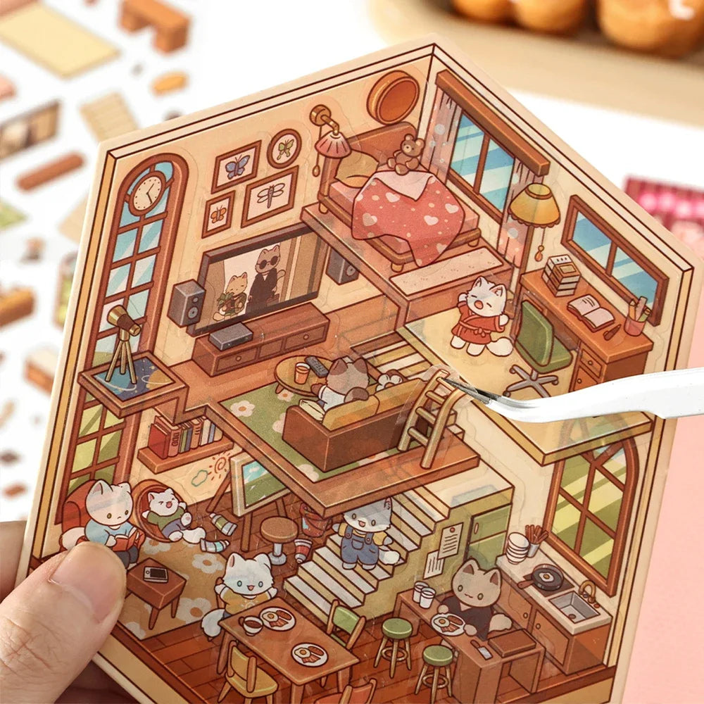 Sticker homestyling set Cartoon Bosdorp – Creatieve Interieur Scène
