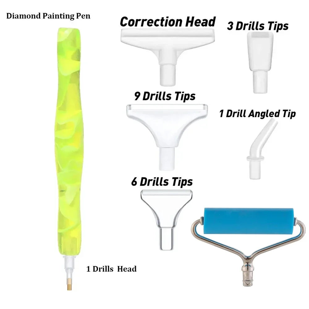 Diamond Painting Pen met roller en metalen tips